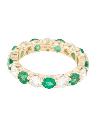 Badgley Mischka 14K Emerald & Lab-Grown Diamond Eternity Band