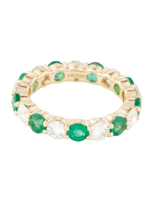 Badgley Mischka 14K Emerald & Lab-Grown Diamond Eternity Band