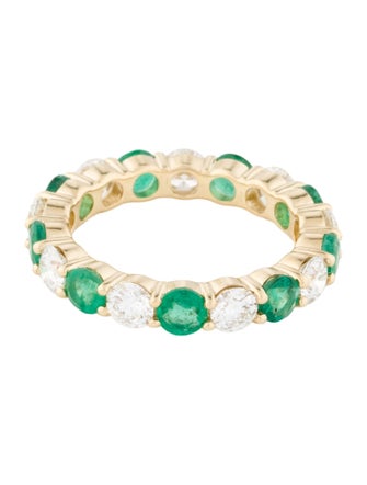 Badgley Mischka 14K Emerald & Lab-Grown Diamond Eternity Band