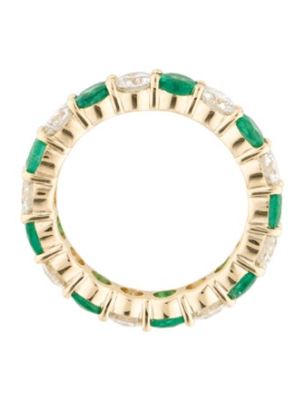 Badgley Mischka 14K Emerald & Lab-Grown Diamond Eternity Band