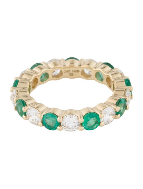 Badgley Mischka 14K 1.84ctw Emerald & 1.55ct Lab-Grown Diamond Eternity Band