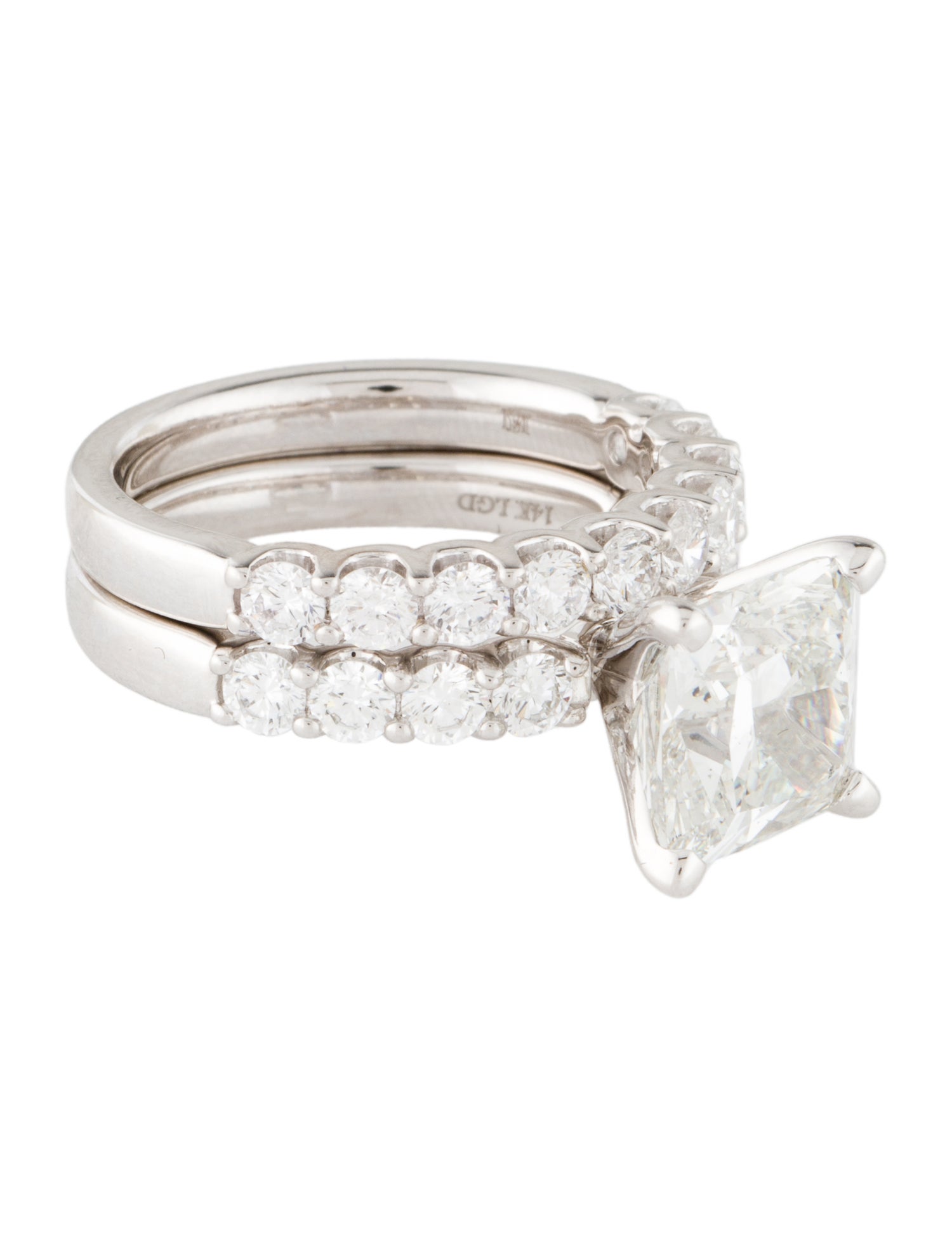 Badgley Mischka 14K 5.88ctw Lab-Grown Wedding Set