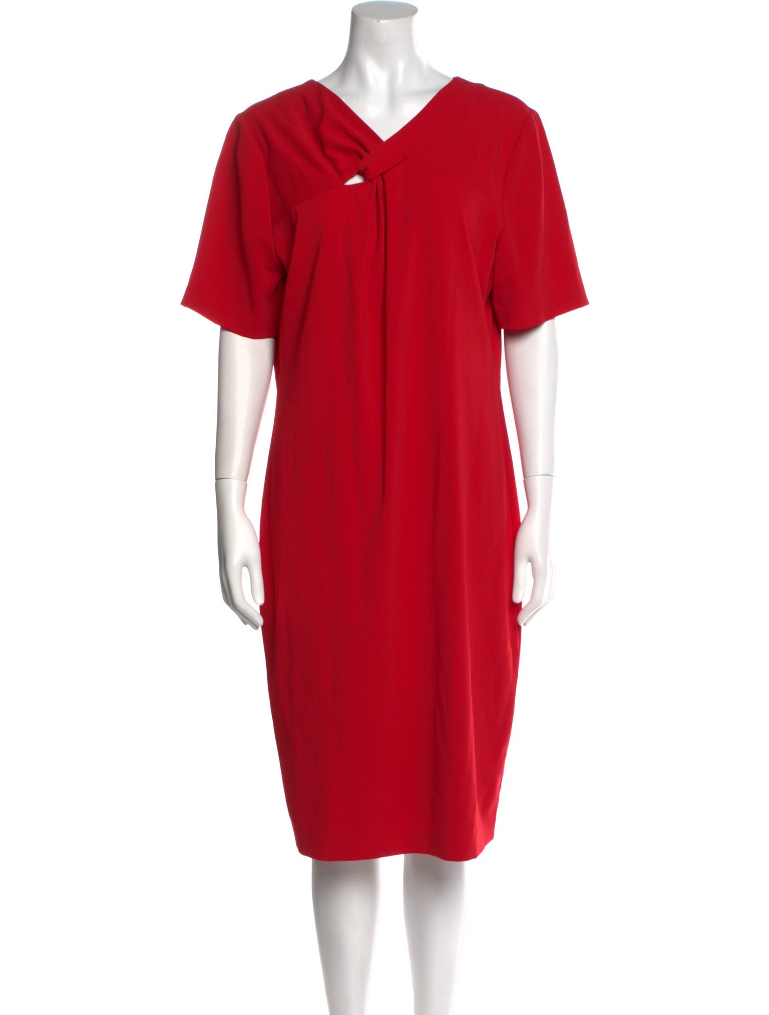 Badgley Mischka V-Neck Knee-Length Dress