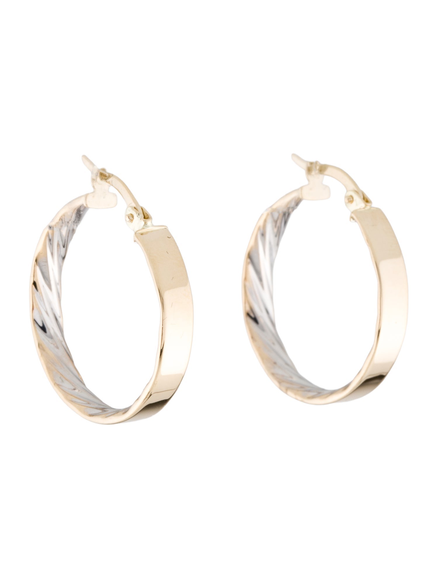 Badgley Mischka 14K Two-Tone Hoop Earrings