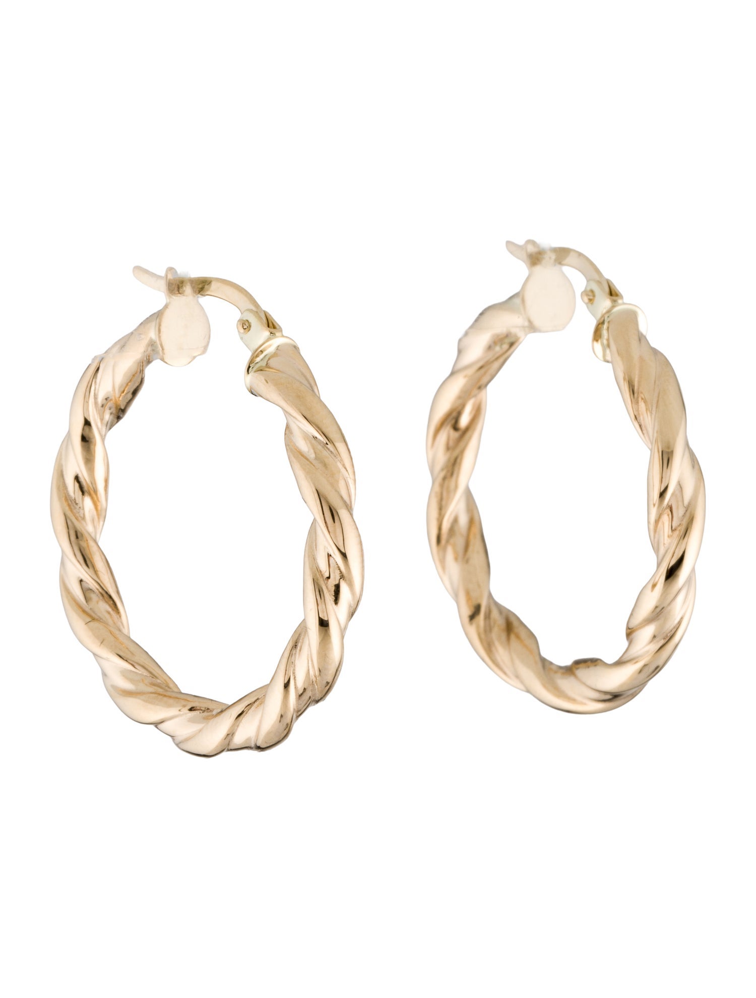 Badgley Mischka 14K Round Twisted Tube Hoop Earrings