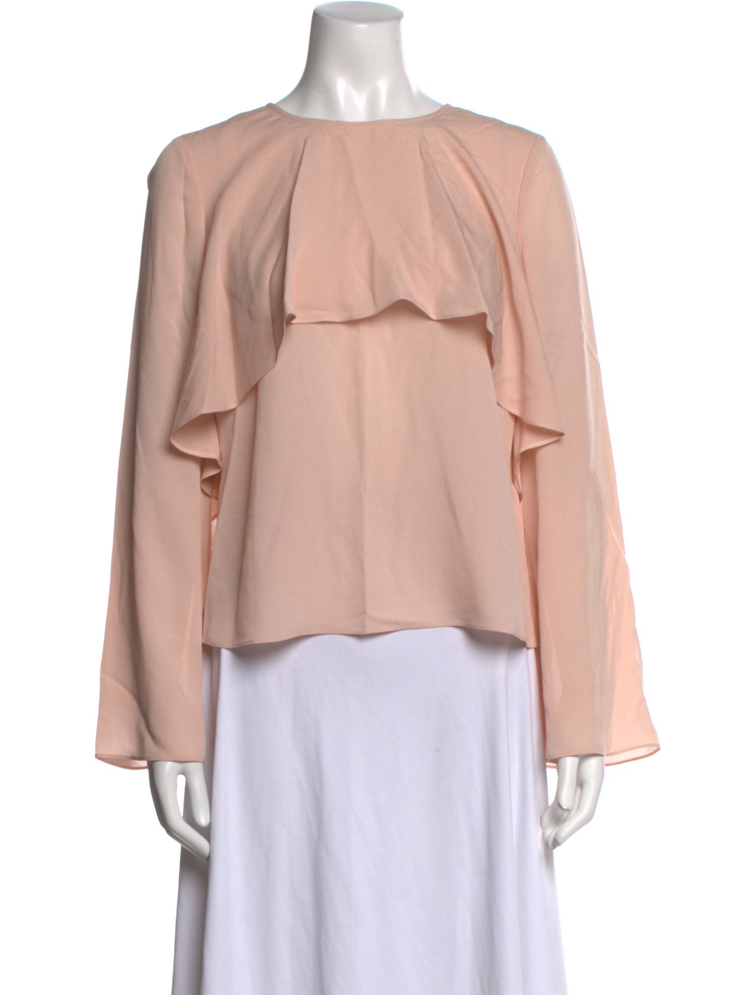 Badgley Mischka Silk Bateau Neckline Blouse