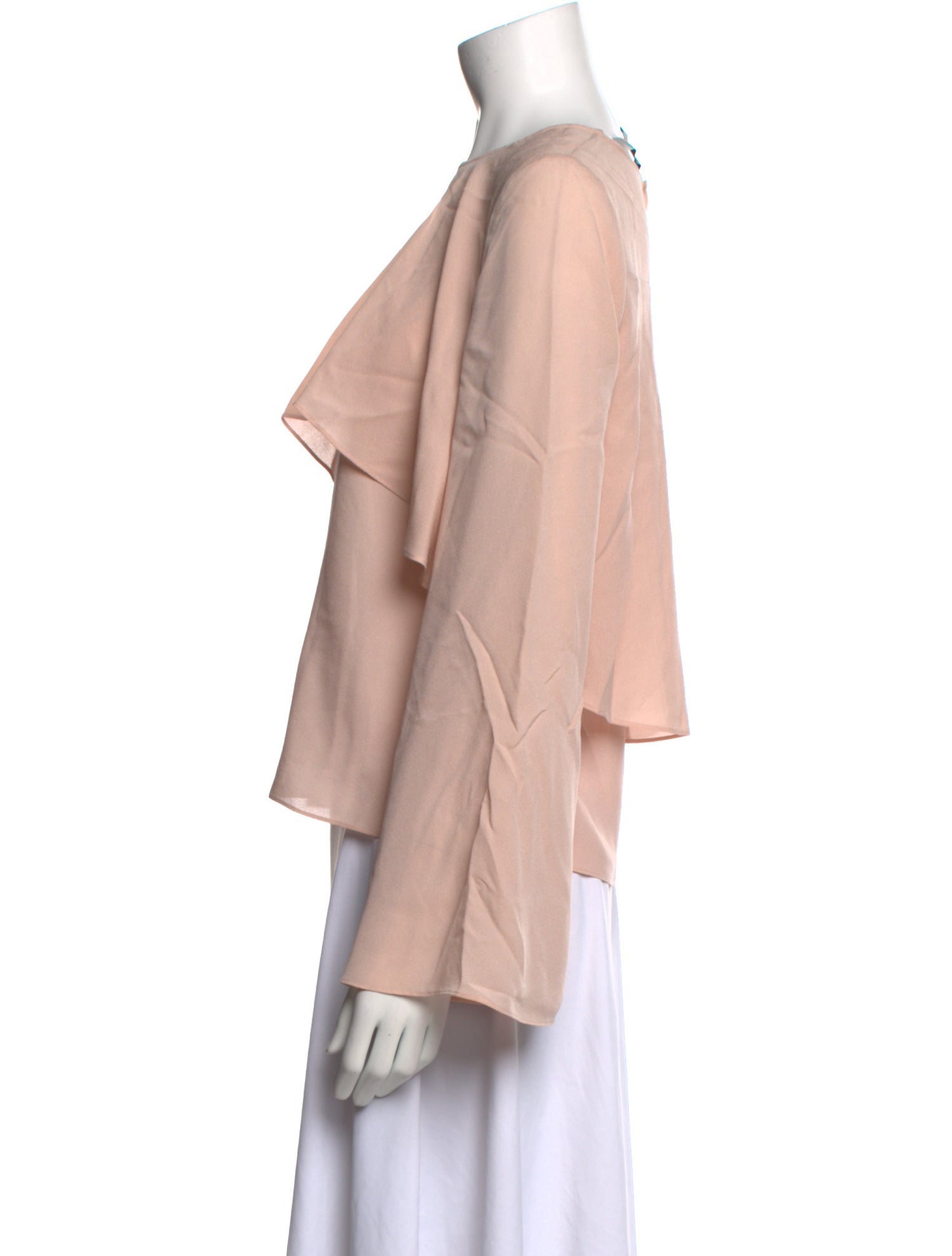 Badgley Mischka Silk Bateau Neckline Blouse