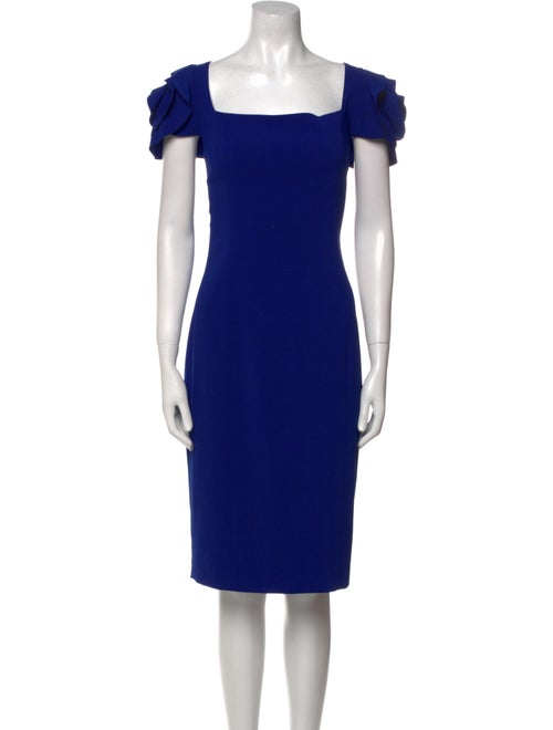 Badgley Mischka Square Neckline Midi Length Dress