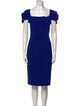 Badgley Mischka Square Neckline Midi Length Dress
