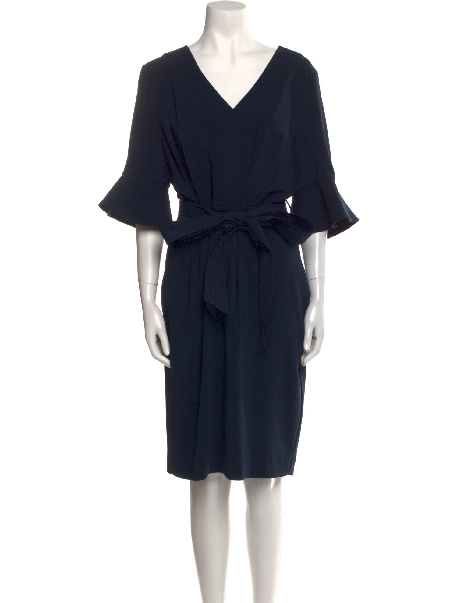 Badgley Mischka V-Neck Midi Length Dress