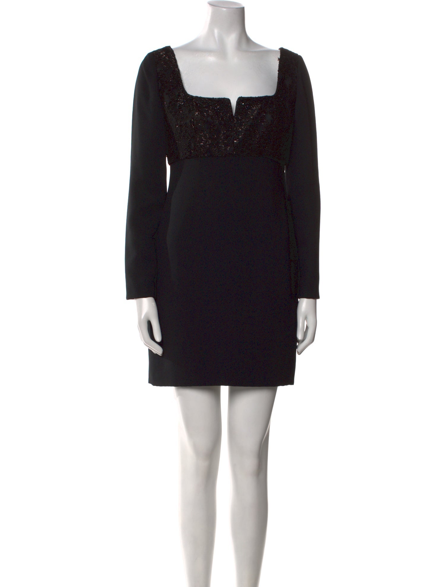 Badgley Mischka Square Neckline Mini Dress