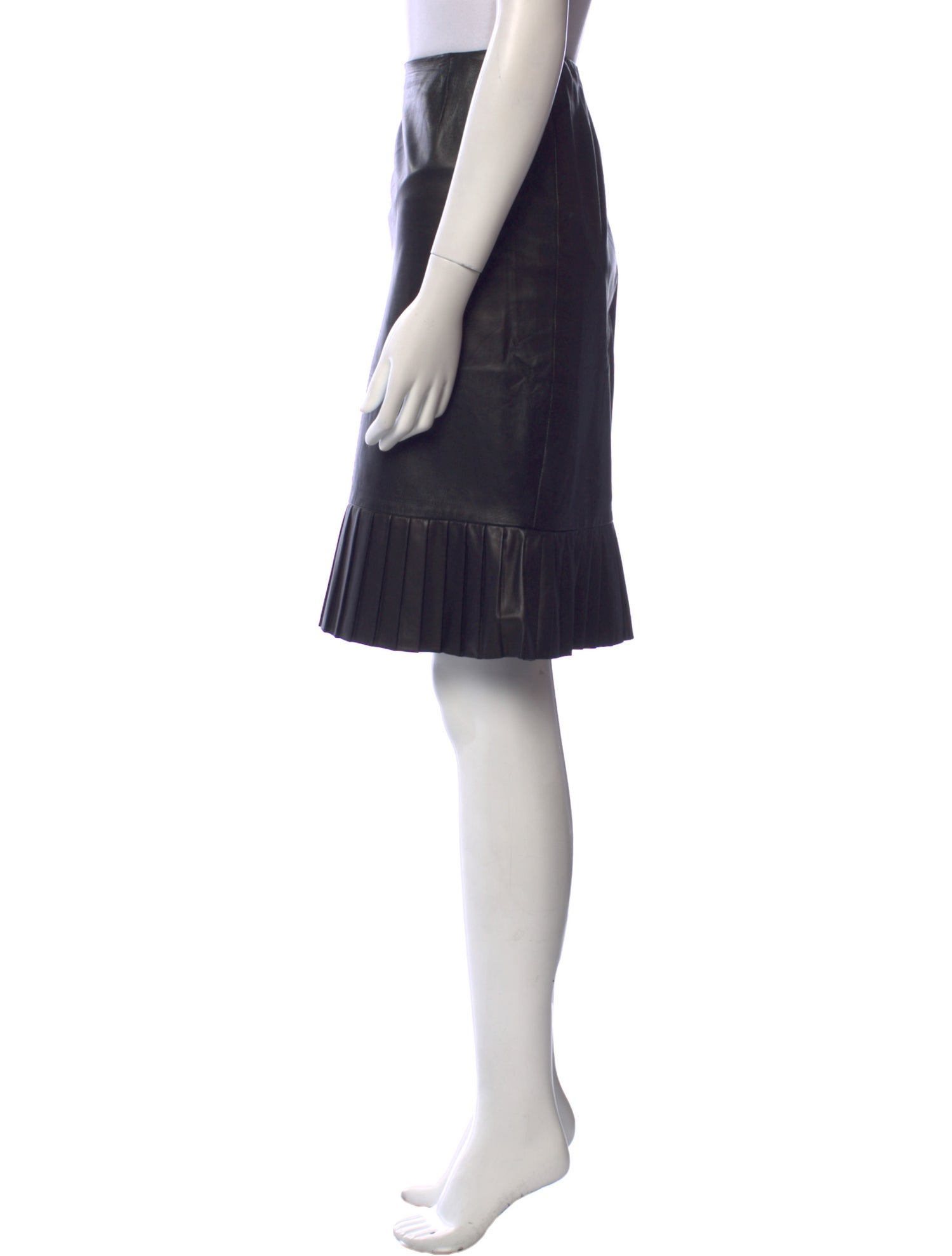 Badgley Mischka Leather Knee-Length Skirt