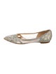 Badgley Mischka Lace Pattern Crystal Embellishments D'Orsay Flats