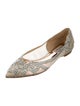 Badgley Mischka Lace Pattern Crystal Embellishments D'Orsay Flats