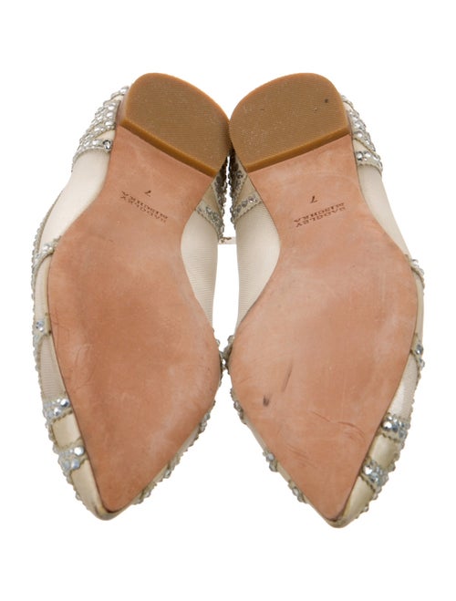 Badgley Mischka Lace Pattern Crystal Embellishments D'Orsay Flats