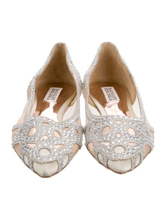 Badgley Mischka Mesh Lace Pattern D'Orsay Flats