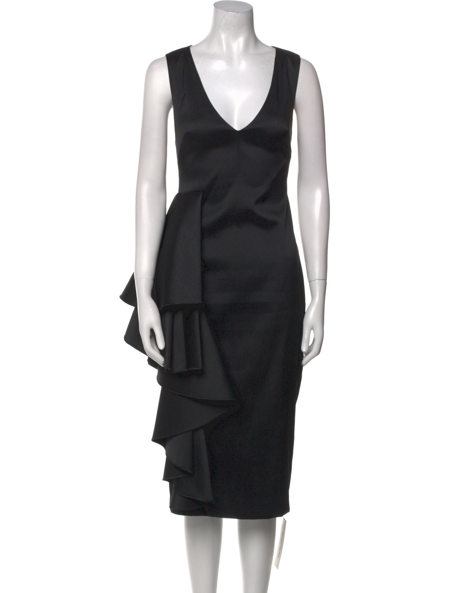 Badgley Mischka V-Neck Midi Length Dress