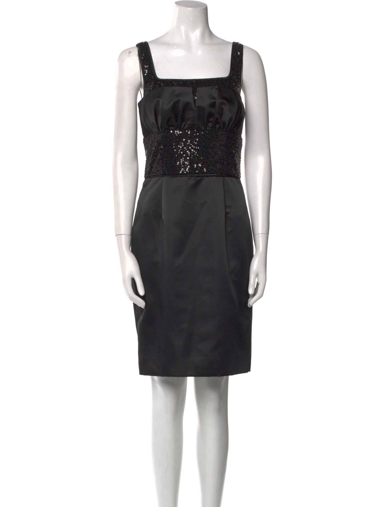 Badgley Mischka Square Neckline Mini Dress
