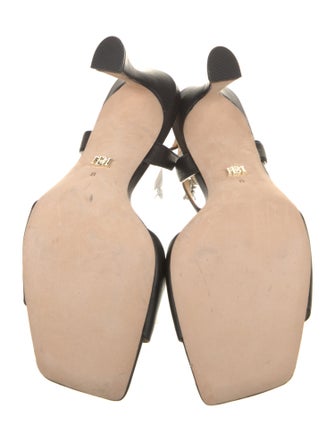 Badgley Mischka Leather Crystal Embellishments Sandals