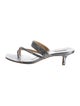 Badgley Mischka Leather Crystal Embellishments Slides