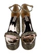 Badgley Mischka Glitter Leather Trim Embellishment Sandals