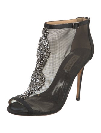 Badgley Mischka Mesh Lace Pattern Pumps