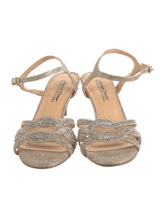 Badgley Mischka Glitter Crystal Embellishments Sandals