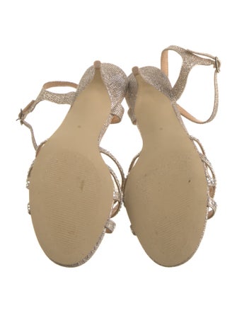 Badgley Mischka Glitter Crystal Embellishments Sandals