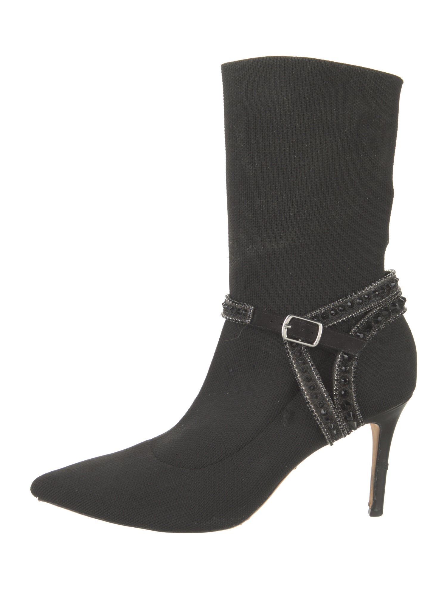 Badgley Mischka Crystal Embellishments Sock Boots