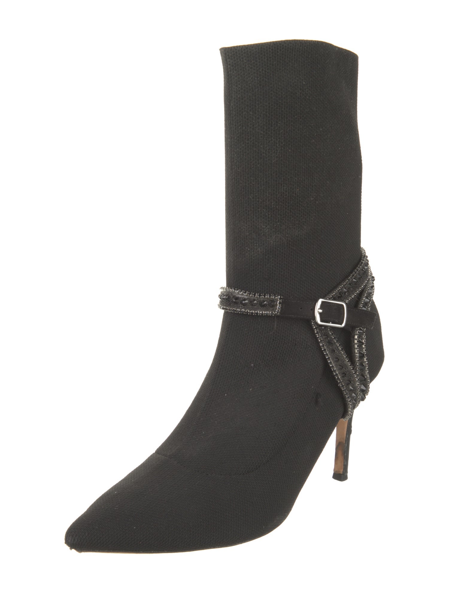 Badgley Mischka Crystal Embellishments Sock Boots