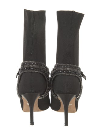 Badgley Mischka Crystal Embellishments Sock Boots