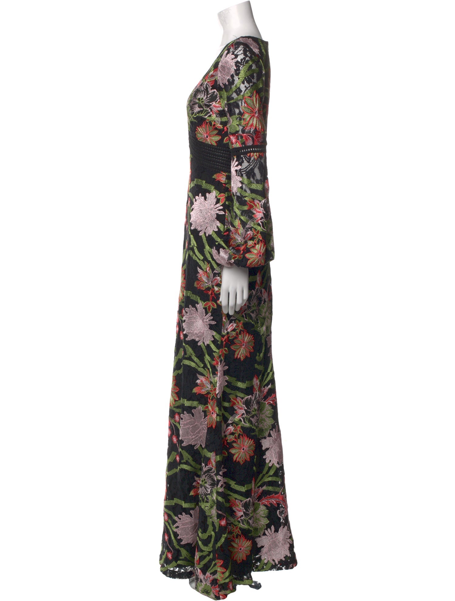Badgley Mischka Floral Print Long Dress w/ Tags