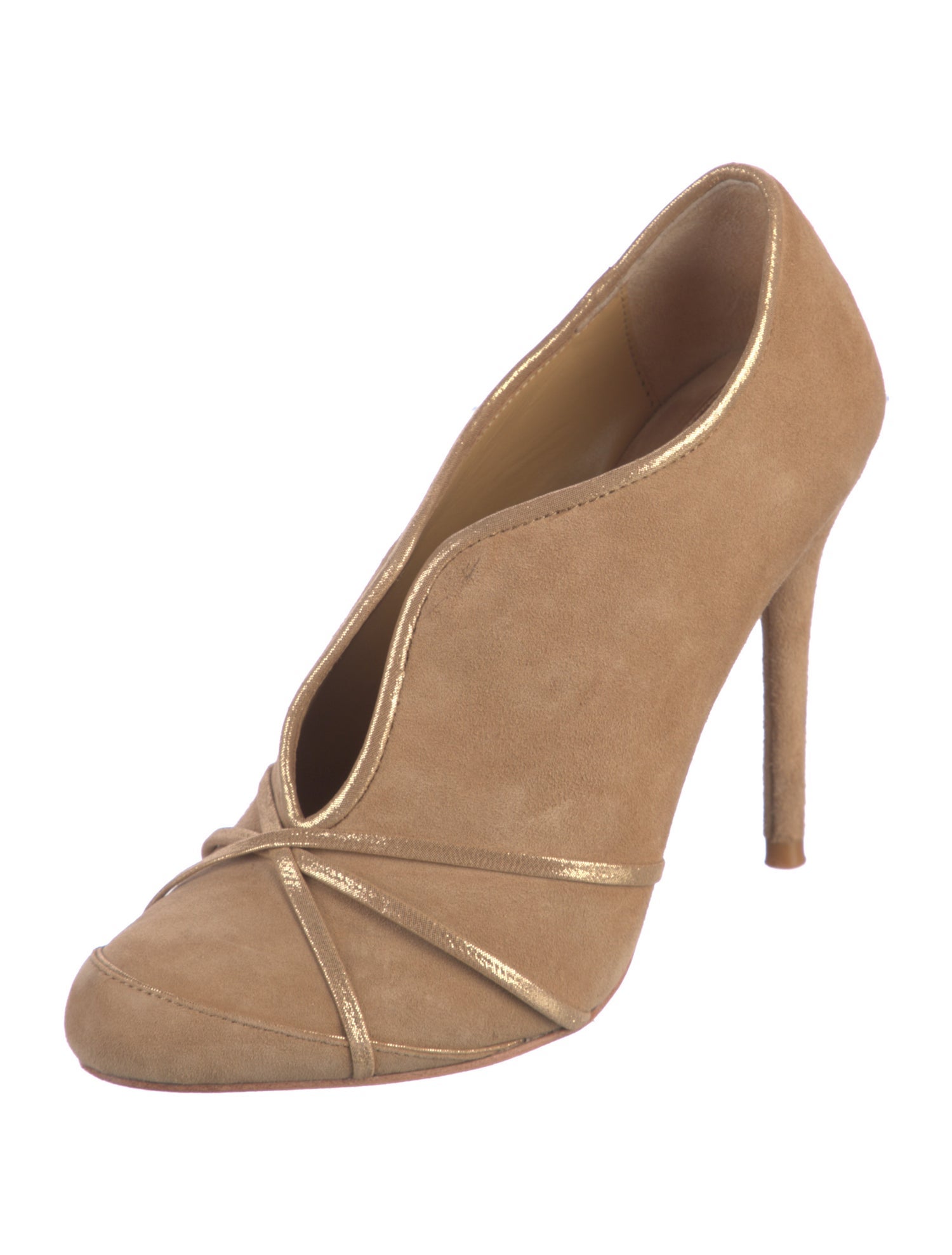 Badgley Mischka Suede Crystal Embellishments Pumps