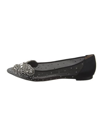 Badgley Mischka Mesh Crystal Embellishments Flats