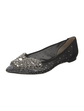 Badgley Mischka Mesh Crystal Embellishments Flats