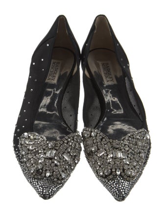 Badgley Mischka Mesh Crystal Embellishments Flats