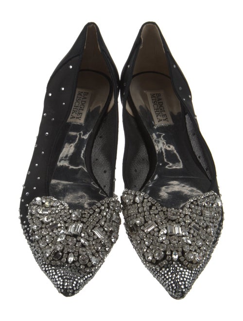 Badgley Mischka Mesh Crystal Embellishments Flats