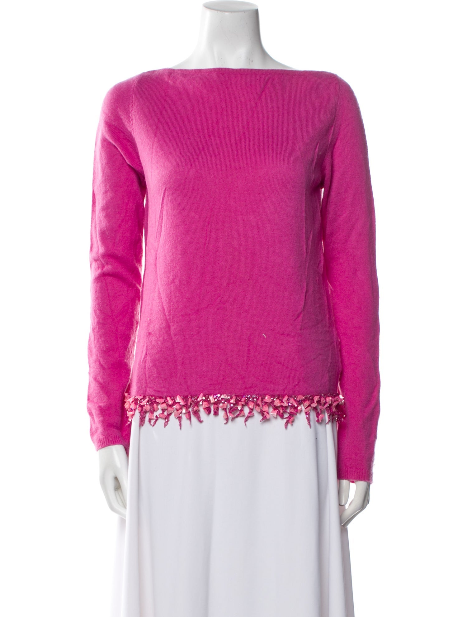 Badgley Mischka Cashmere Bateau Neckline Sweater