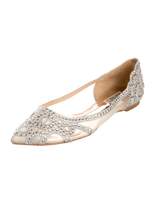Badgley Mischka Mesh Crystal Embellishments D'Orsay Flats