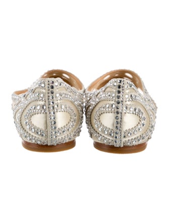 Badgley Mischka Mesh Crystal Embellishments D'Orsay Flats