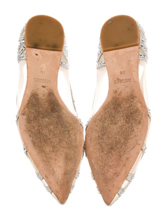 Badgley Mischka Mesh Crystal Embellishments D'Orsay Flats