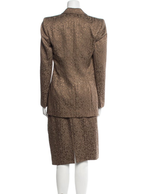 Badgley Mischka Printed Embroidered Accent Skirt Suit