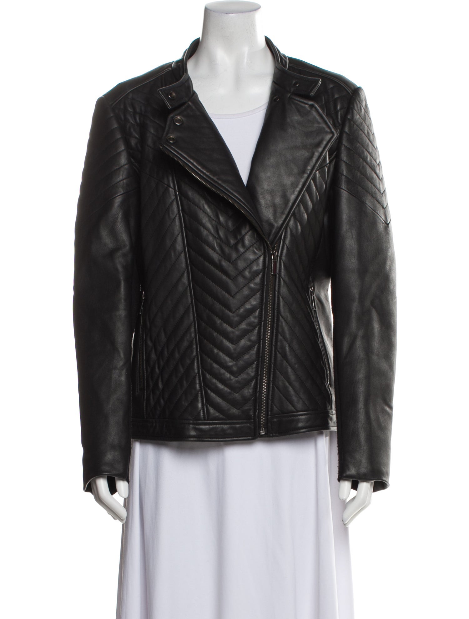 Badgley Mischka Leather Biker Jacket