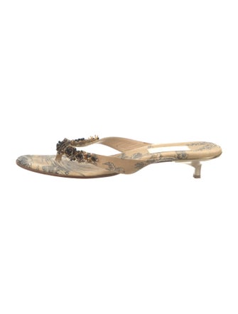 Badgley Mischka Printed Flip Flops