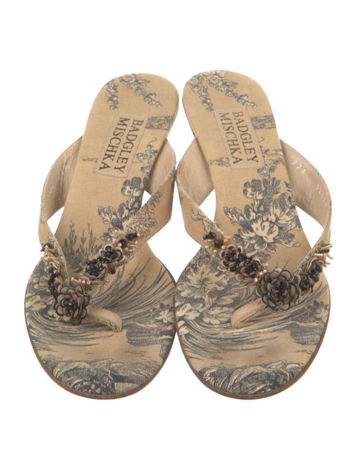Badgley Mischka Printed Flip Flops