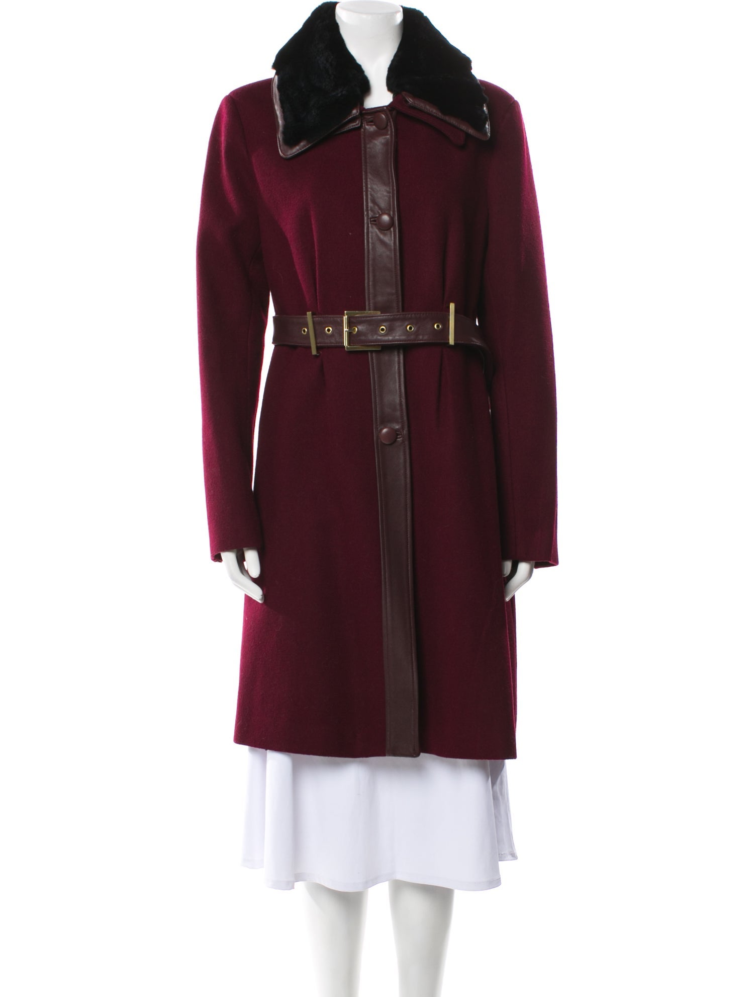 Badgley Mischka Wool Fur Coat