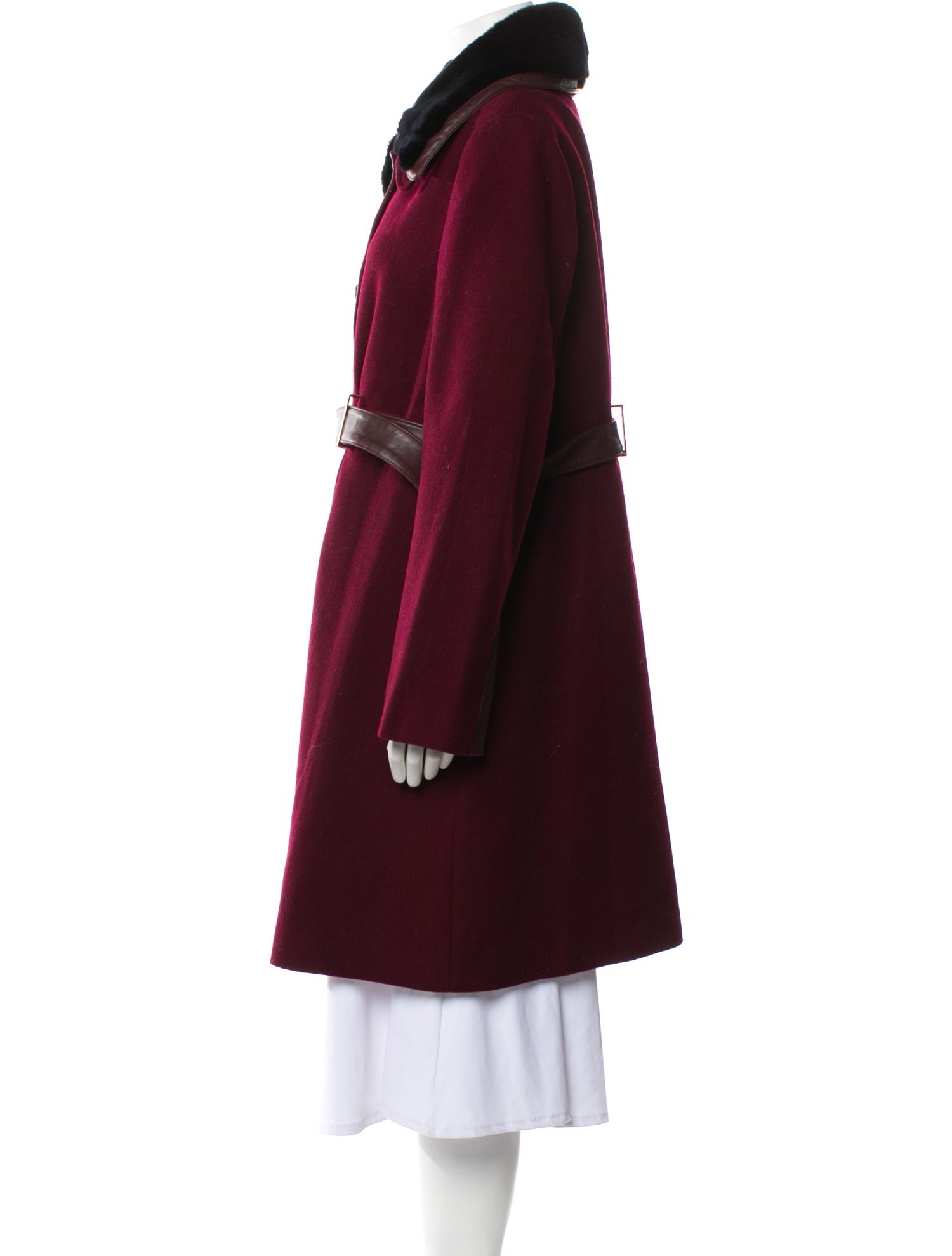 Badgley Mischka Wool Fur Coat