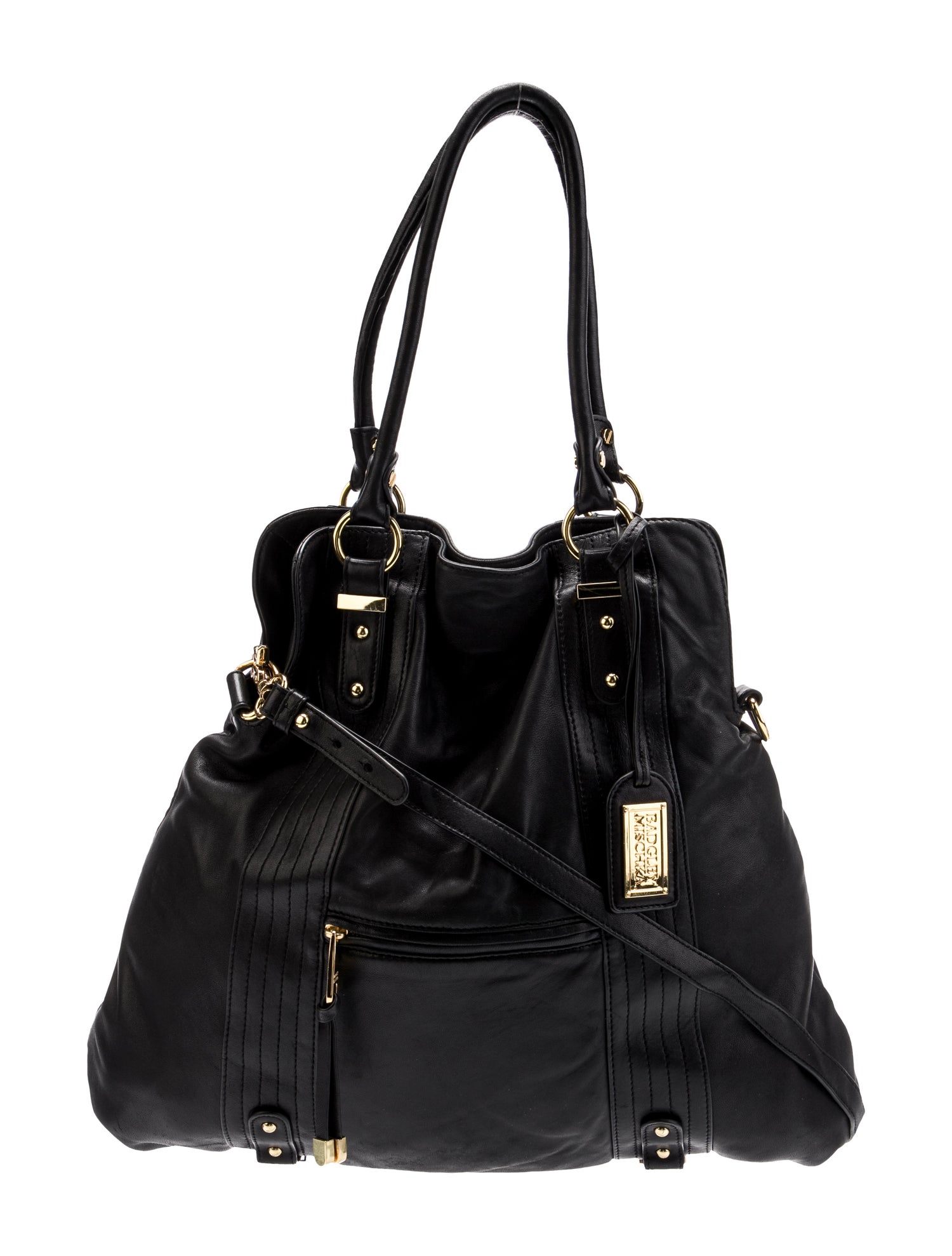 Badgley Mischka Leather Bucket Bag