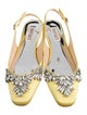 Badgley Mischka Satin Crystal Embellishments Slingback Flats