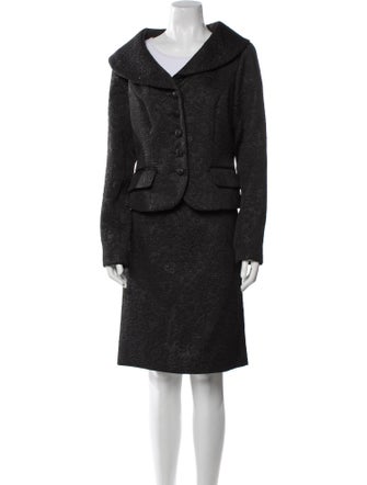 Badgley Mischka Patterned Skirt Suit